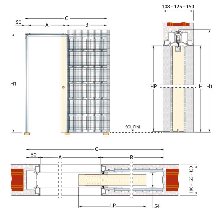 Visuel Syntesis Line Porte coulissante invisible