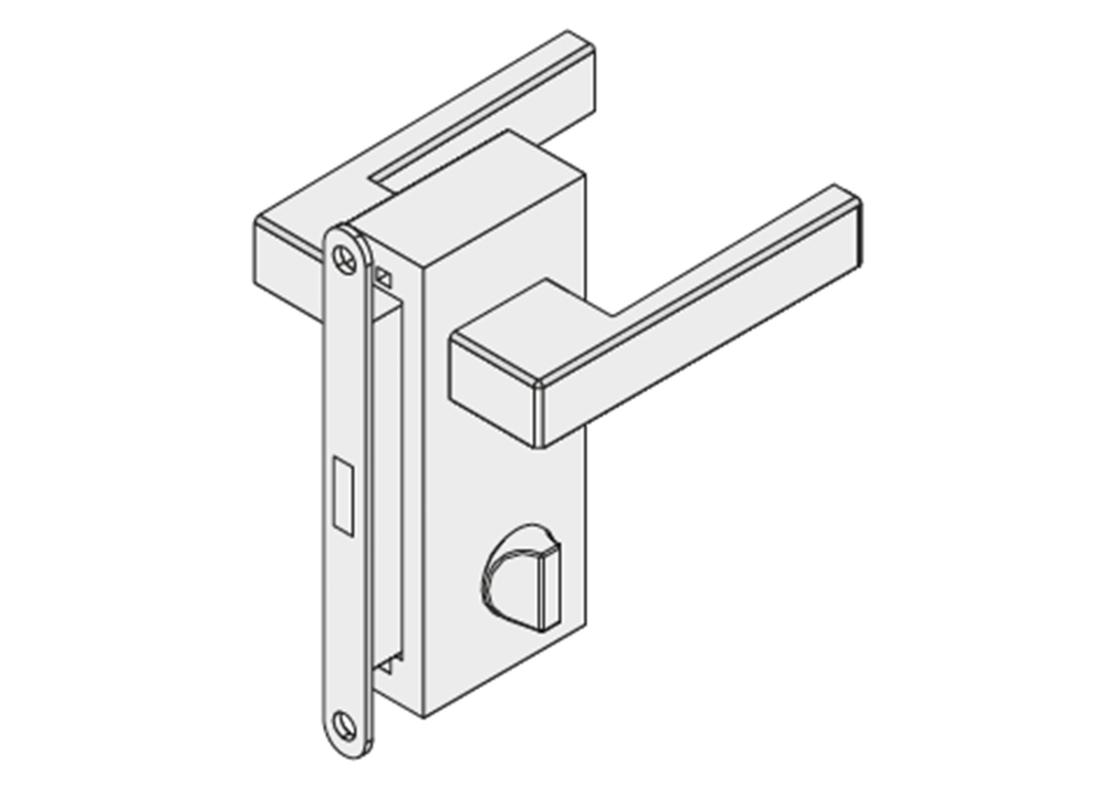 Poignée zante verticale avec serrure à condamnation