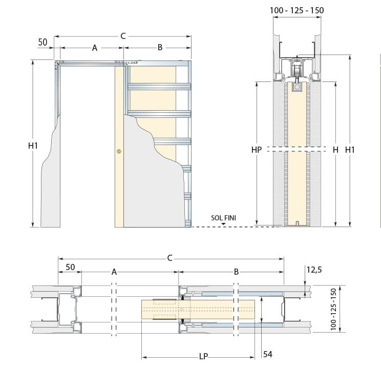 Visuel Syntesis Line Porte coulissante invisible