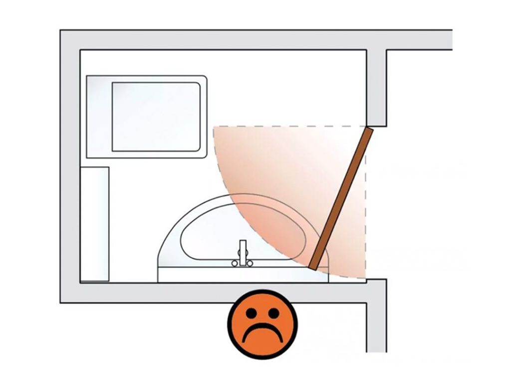 Exemple de salle de bain porte battante