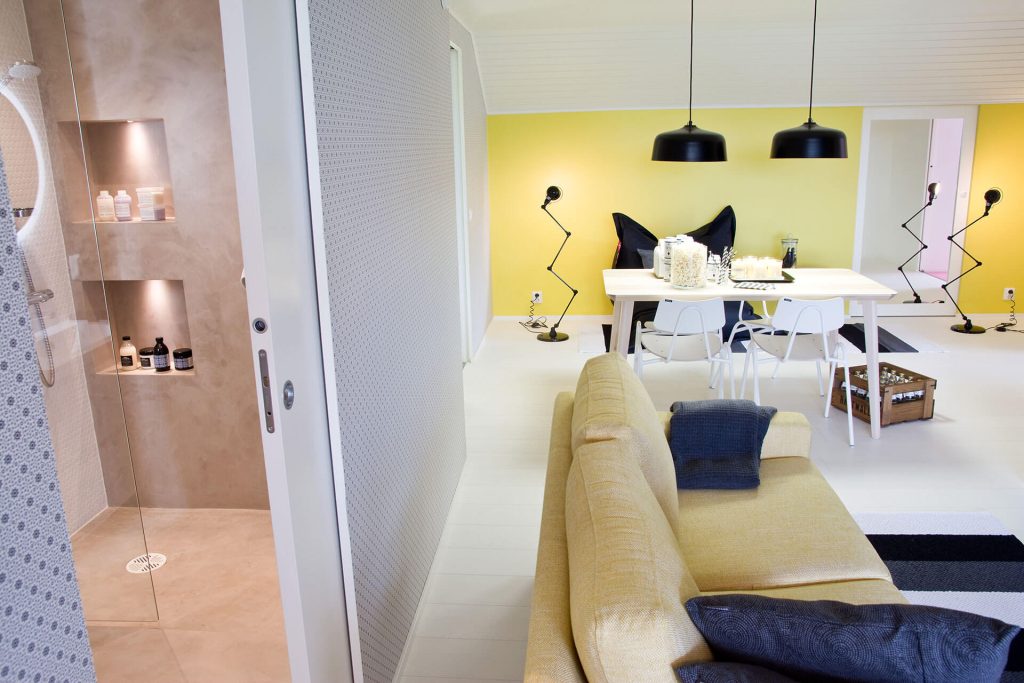 Espace imaginé par des enfants à l'étage d'un foyer