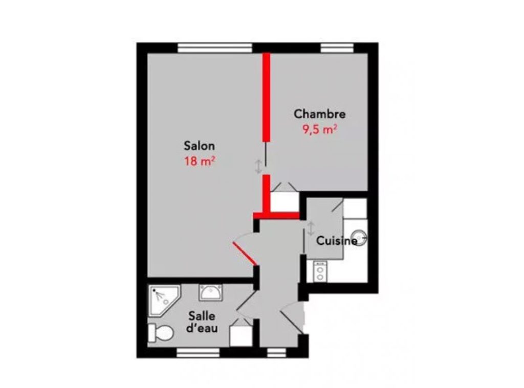 Plan d'un appartement T2