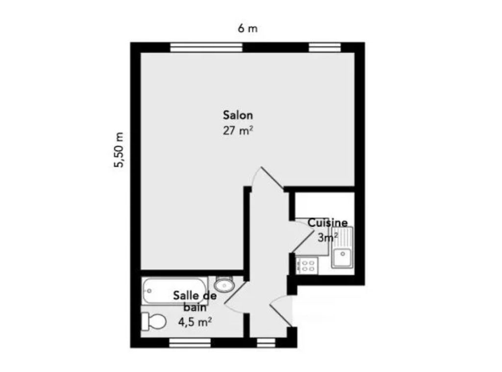Plan d'un appartement T1