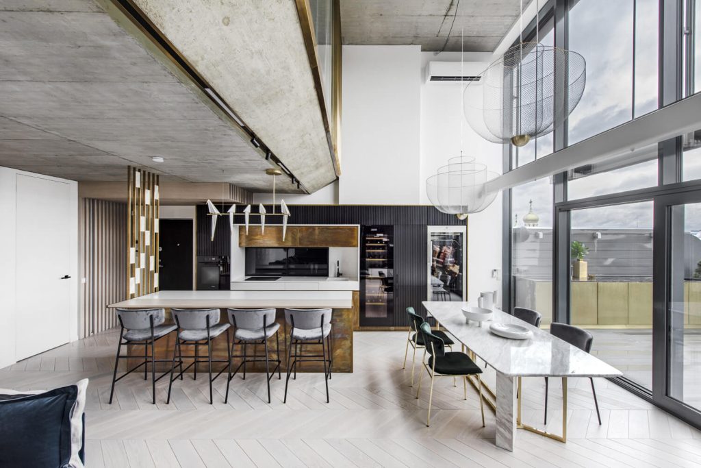 Cuisine d'un appartement industriel rénover avec brio