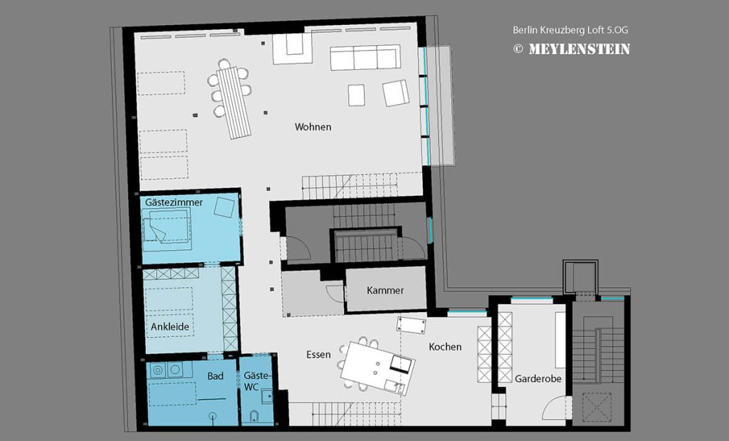 plan d'une ancienne maison en loft, rénovation importante