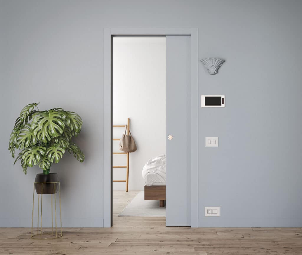Porte coulissante Luce avec points d'insertion électriques