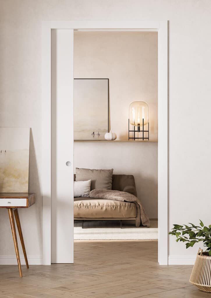 Porte moderne coulissante avec habillage Unique