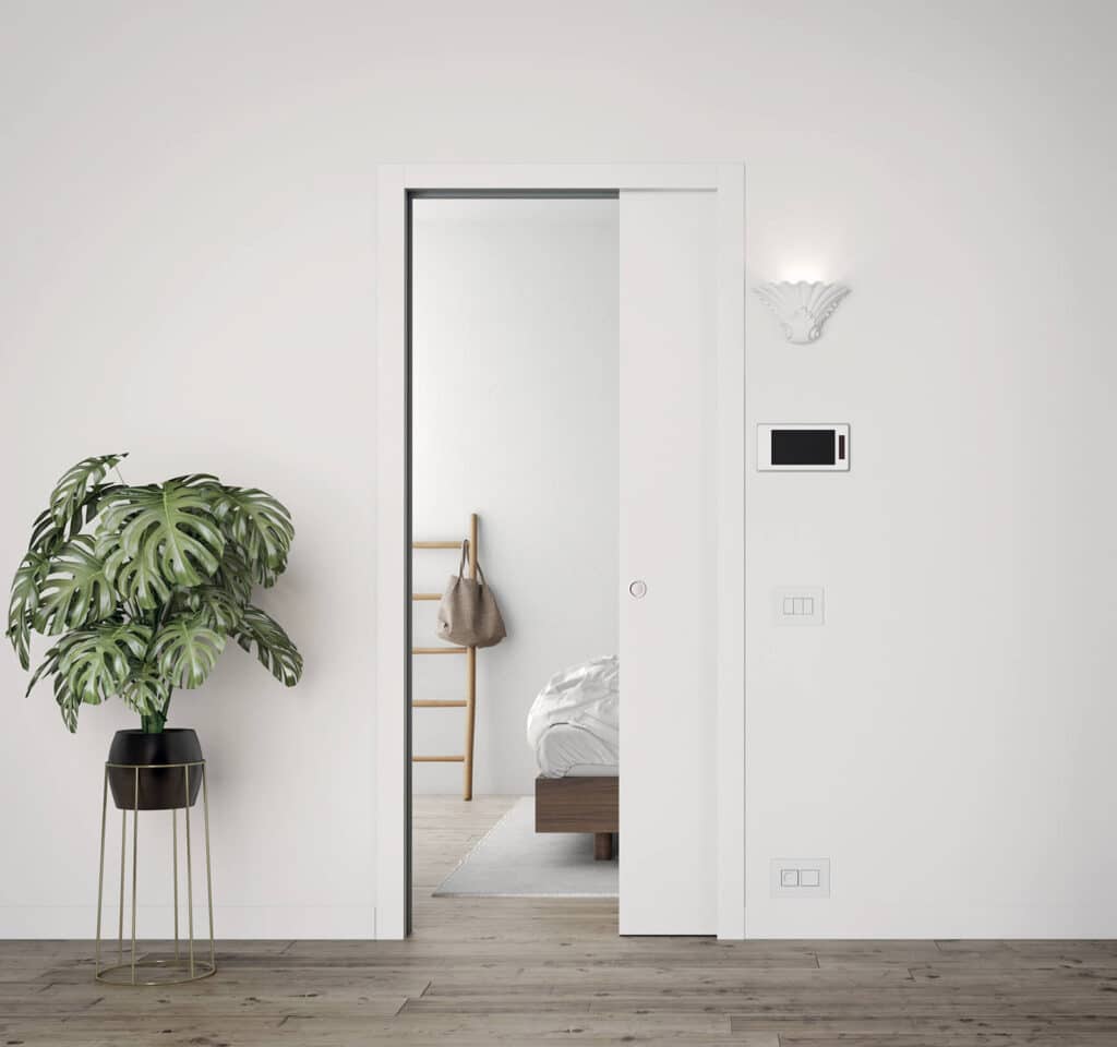 Luce châssis pour porte coulissante avec points d'insertion électriques