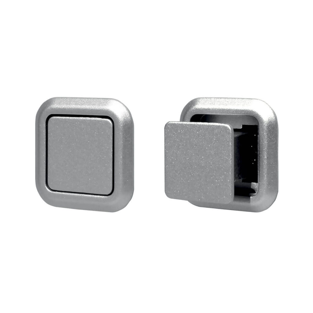 Poignée de porte carrée couleur nickel ECLISSE