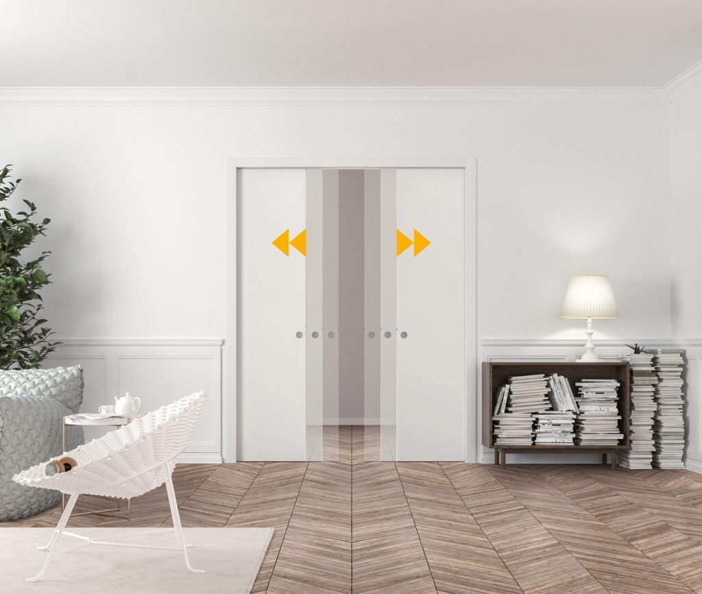 Accessoire automatisme pour porte double pour portes coulissantes escamotables avec habillage pour la gamme Classiques ECLISSE
