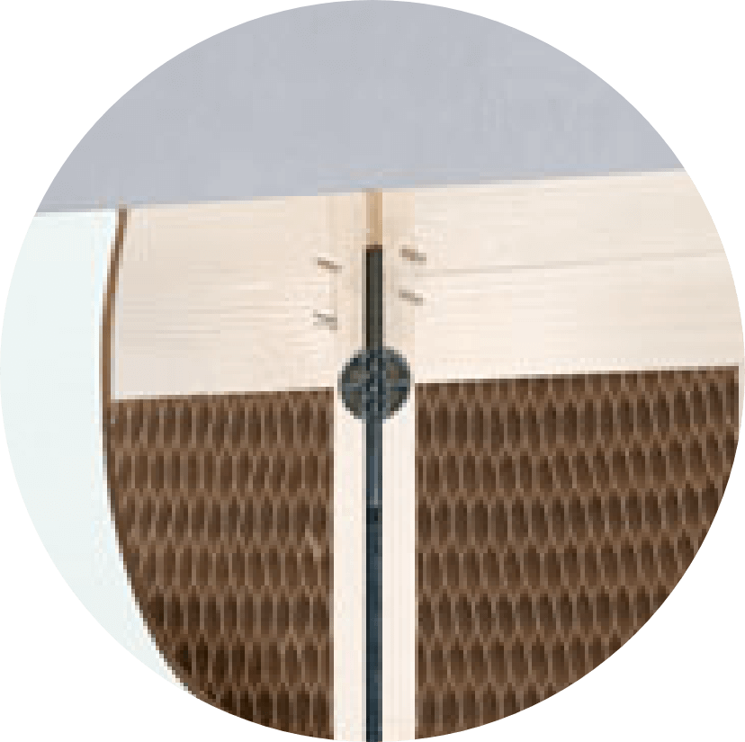 détail du raidisseur de porte affleurante ECLISSE