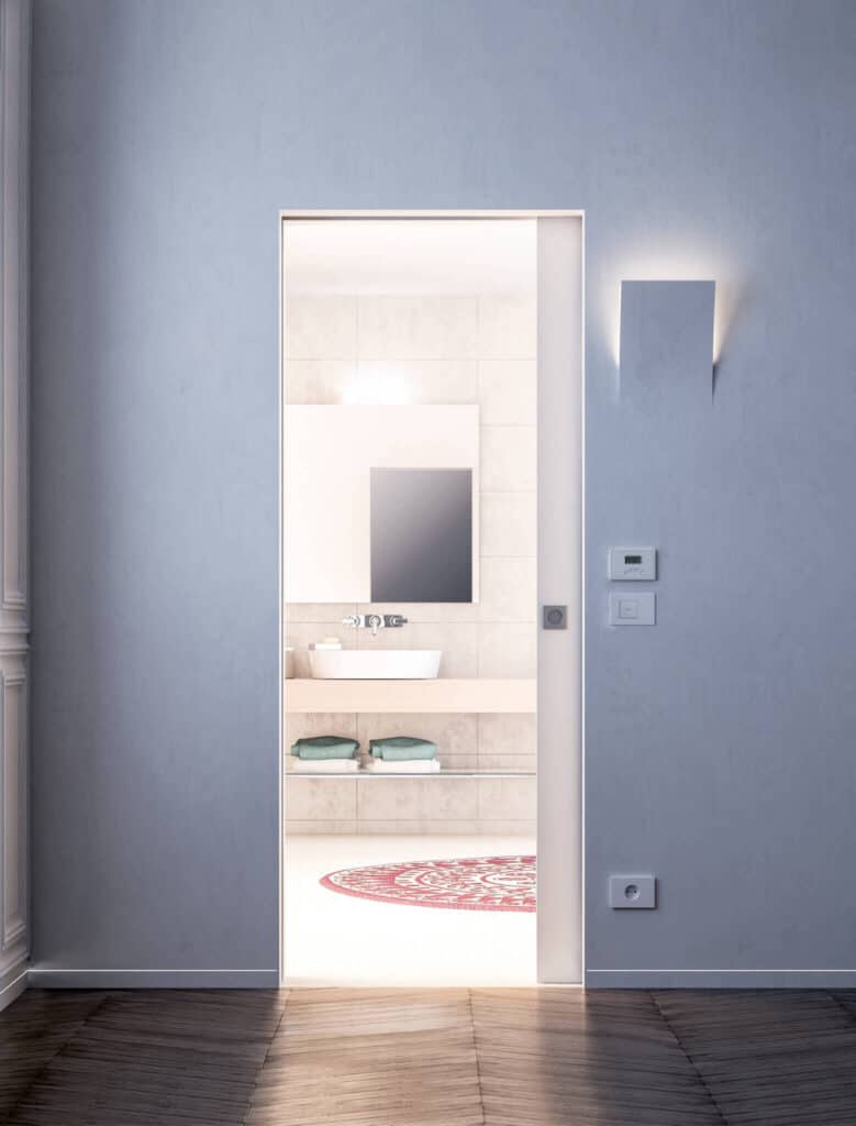 portes coulissantes escamotables sans finitions extérieures avec possibilité de points lumineux