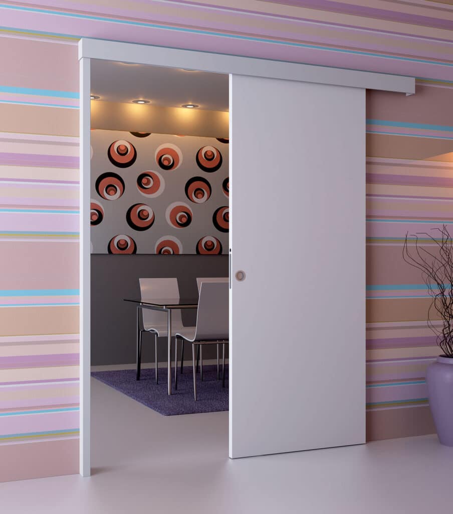 Rail en applique avec montant de butée à peindre par ECLISSE