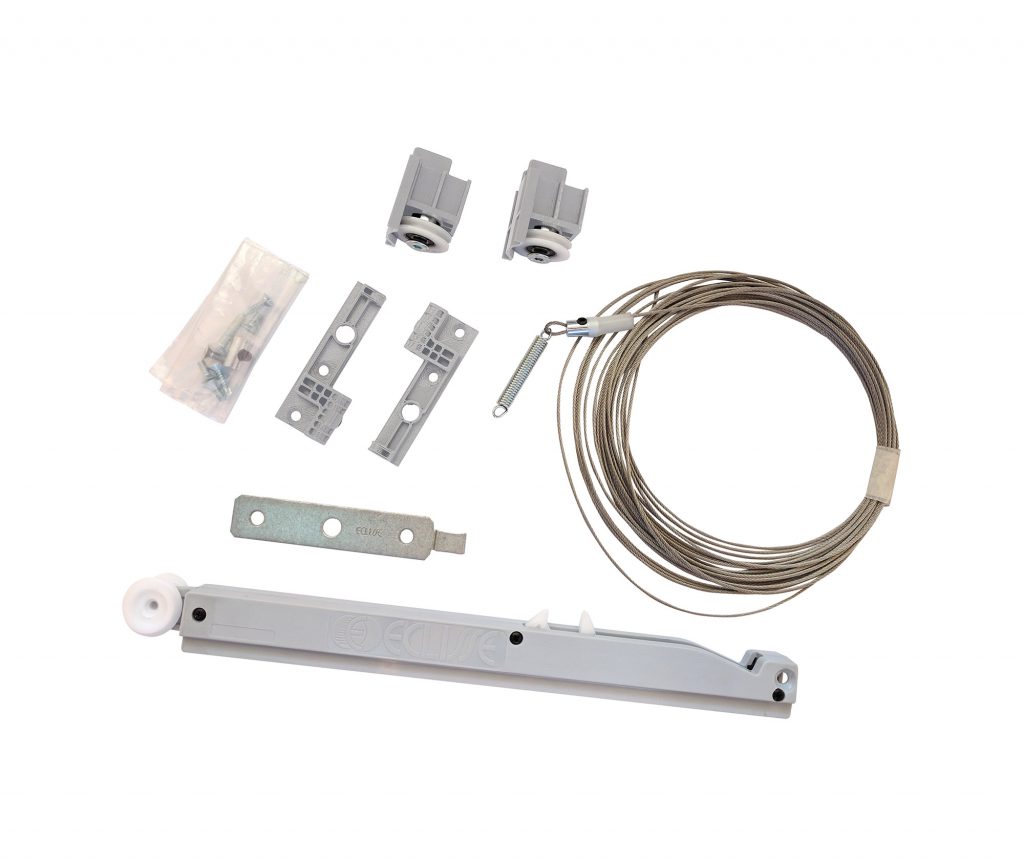 Composants à action lente pour porte coulissante à fleur de mur Sincronia pour porte double