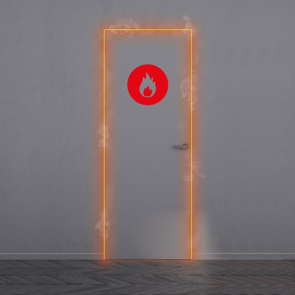 Porte battante affleurante coupe-feu EI30 modèle Syntesis Battant EI30 par ECLISSE certifié et testé par PV