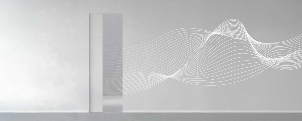 La porte coulissante invisible et acoustique méticuleusement conçue pour minimiser les nuisances sonores entre les pièces.