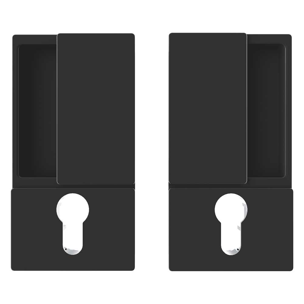 Poignée wave pour porte coulissante et battante bois avec serrure à clé