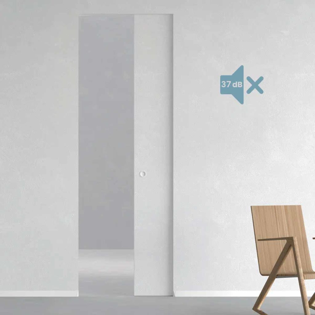 porte coulissante acoustique sans habillage ECLISSE syntesis line acoustique atténuation sonore de 30 à 37 dB