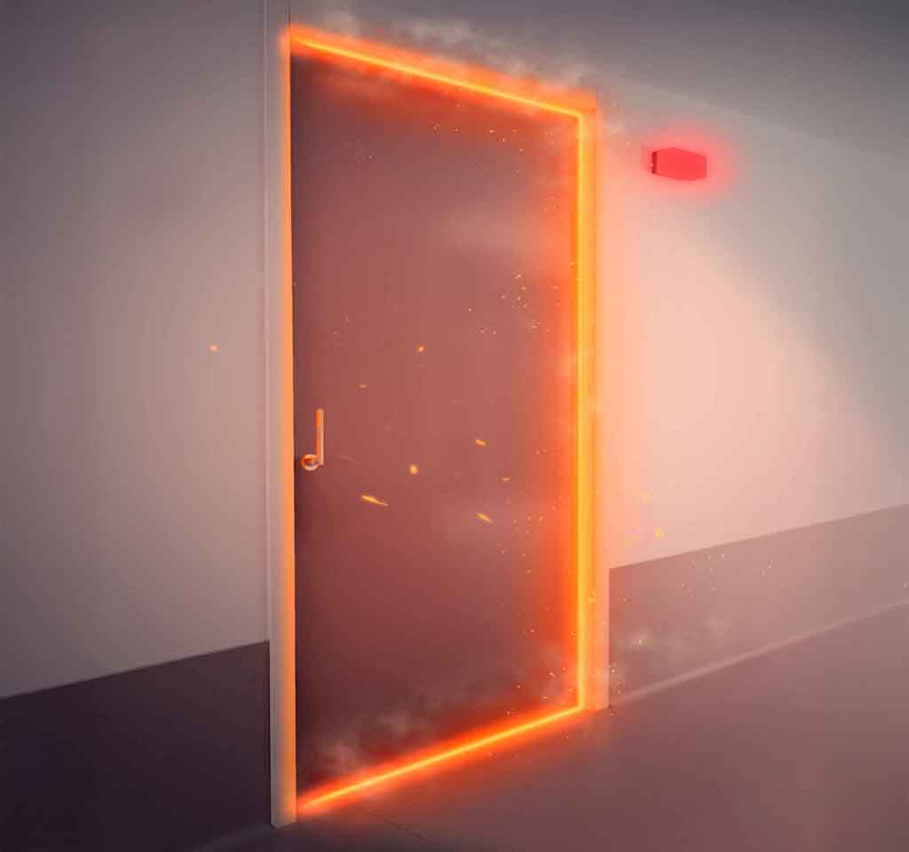 porte coupe-feu résistante au feu et à la fumée ECLISSE Unique EI30