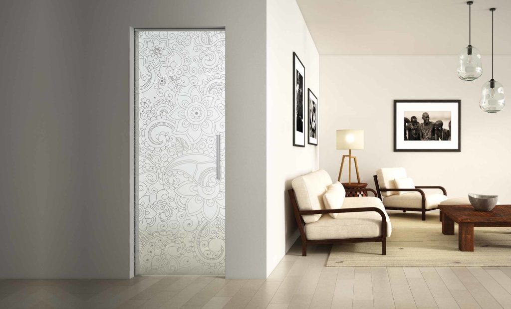 porte coulissante tout verre sans habillage syntesis line