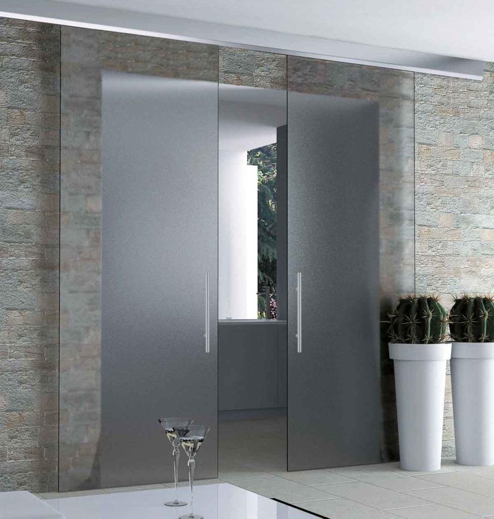 Rail au plafond K752 porte coulissante tout verre