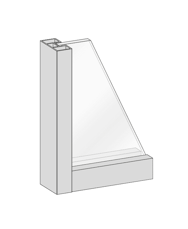 3D Porte verre et aluminium Bora