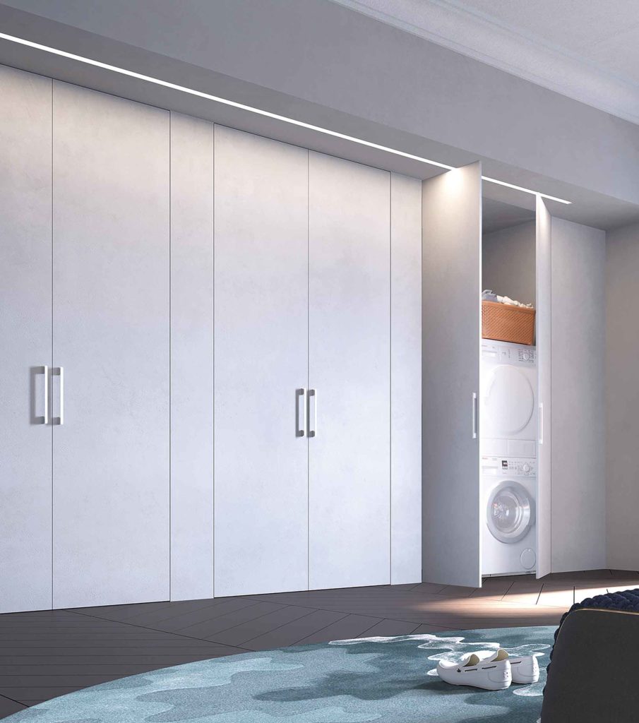 Bloc-porte de placard affleurante Syntesis Areo ECLISSE pour des rangements optimisés et cachés