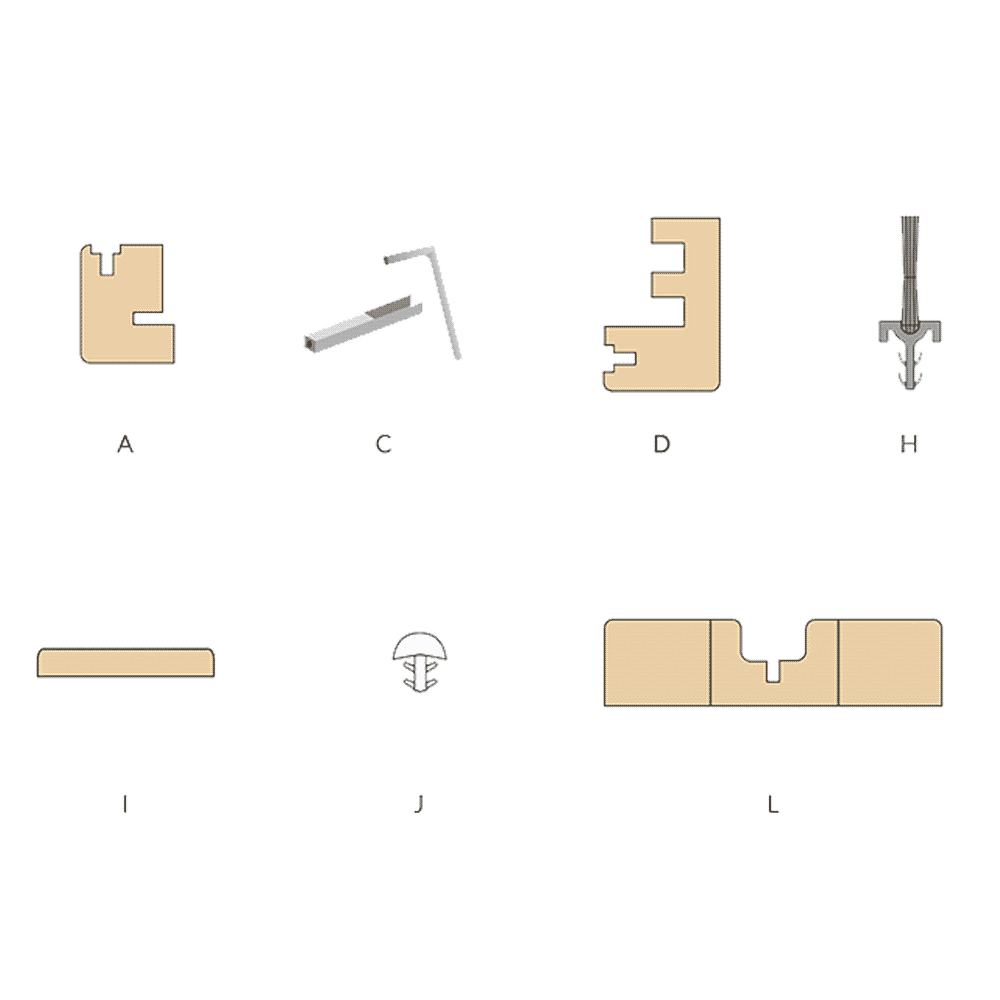 Composants habillage Classic ECLISSE pour porte coulissante verre