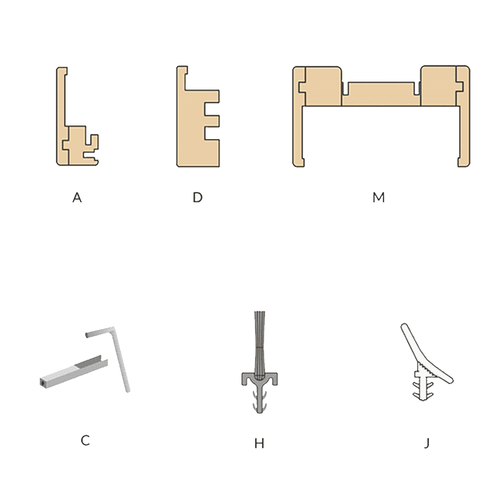 Composants habillage Speedy ECLISSE pour porte coulissante bois 40 mm