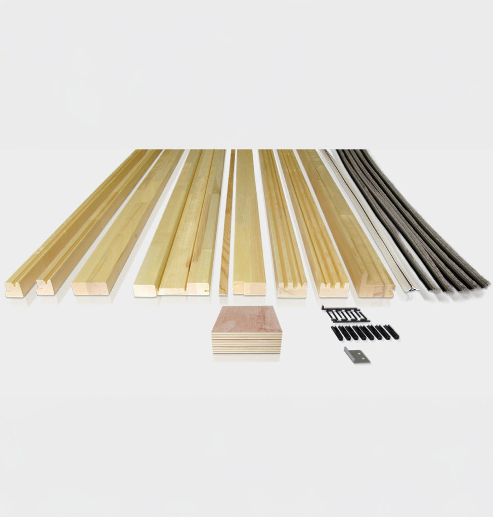Habillage Télescopique ECLISSE pour porte coulissante bois 40 mm