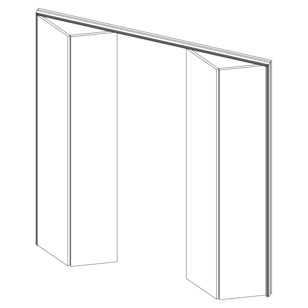 Bloc-porte de placard invisible Syntesis Areo version pliante deux vantaux