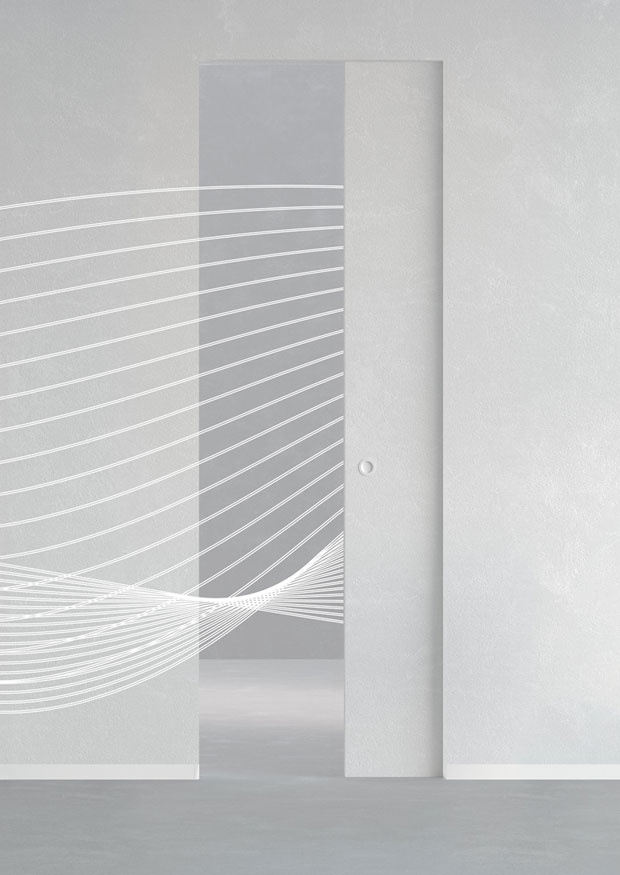 Portes coulissantes à galandage acoustiques et phoniques ECLISSE