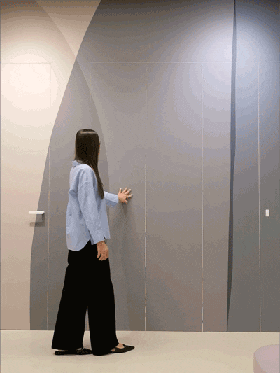 Une porte de placard affleurante qui coulisse