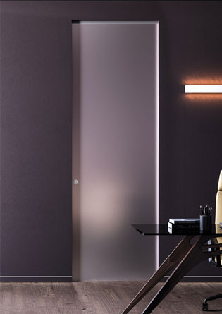 Portes coulissantes à galandage tout verre 2 - ECLISSE