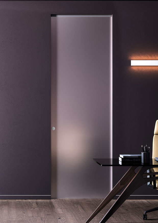 Portes coulissantes à galandage tout verre - ECLISSE