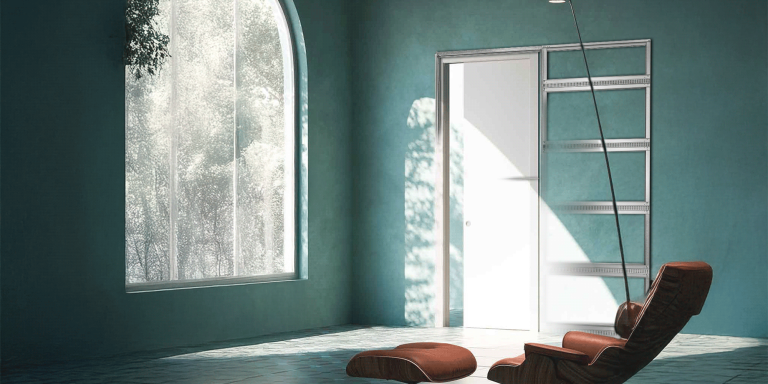 Porte coulissante Unique ECLISSE avec châssis apparent