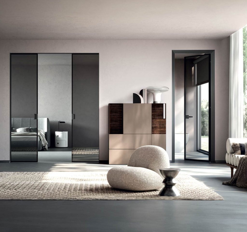 Portes verre et aluminium -coulissantes-battantes ECLISSE